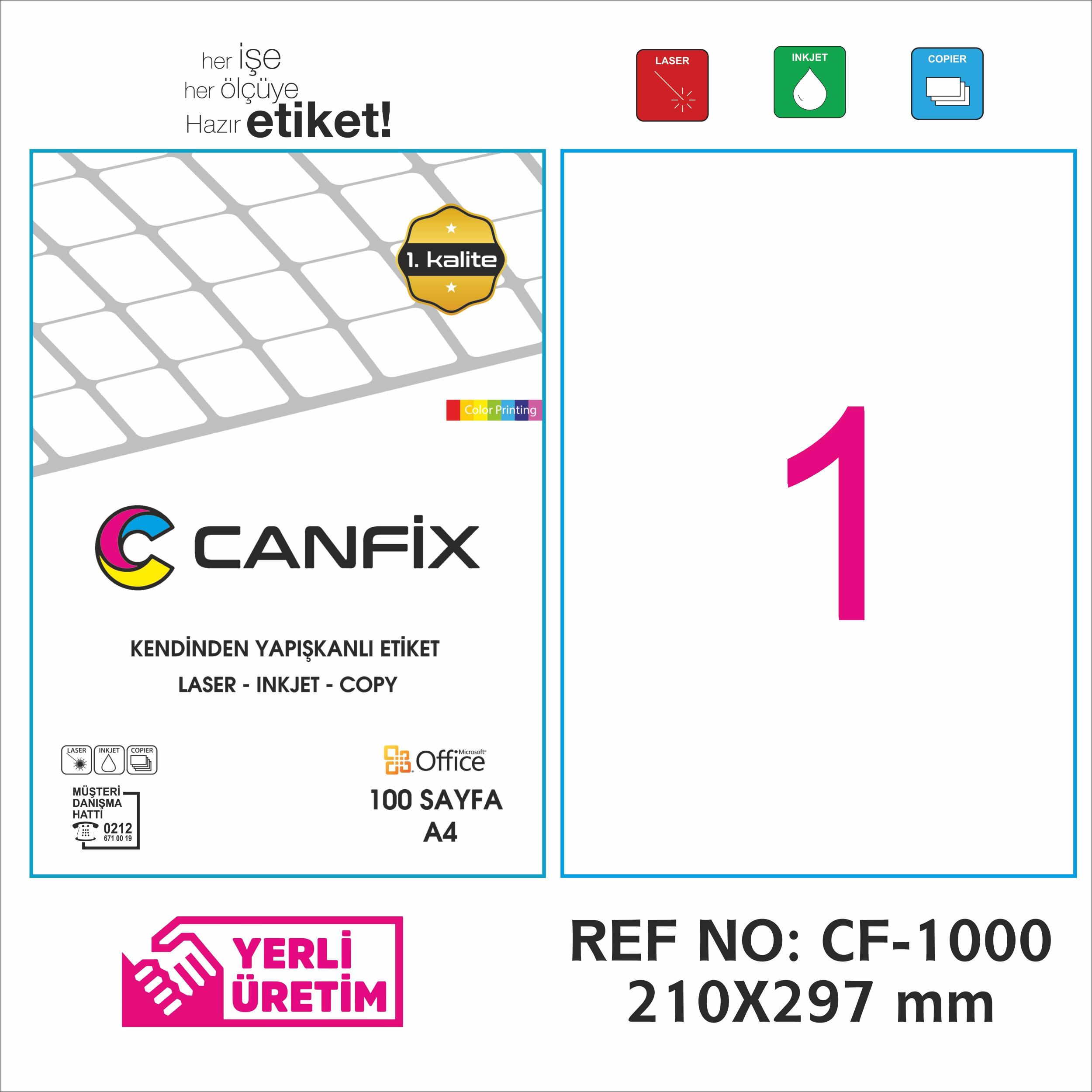 210*297 mm LASER ETİKET / 10 PAKET