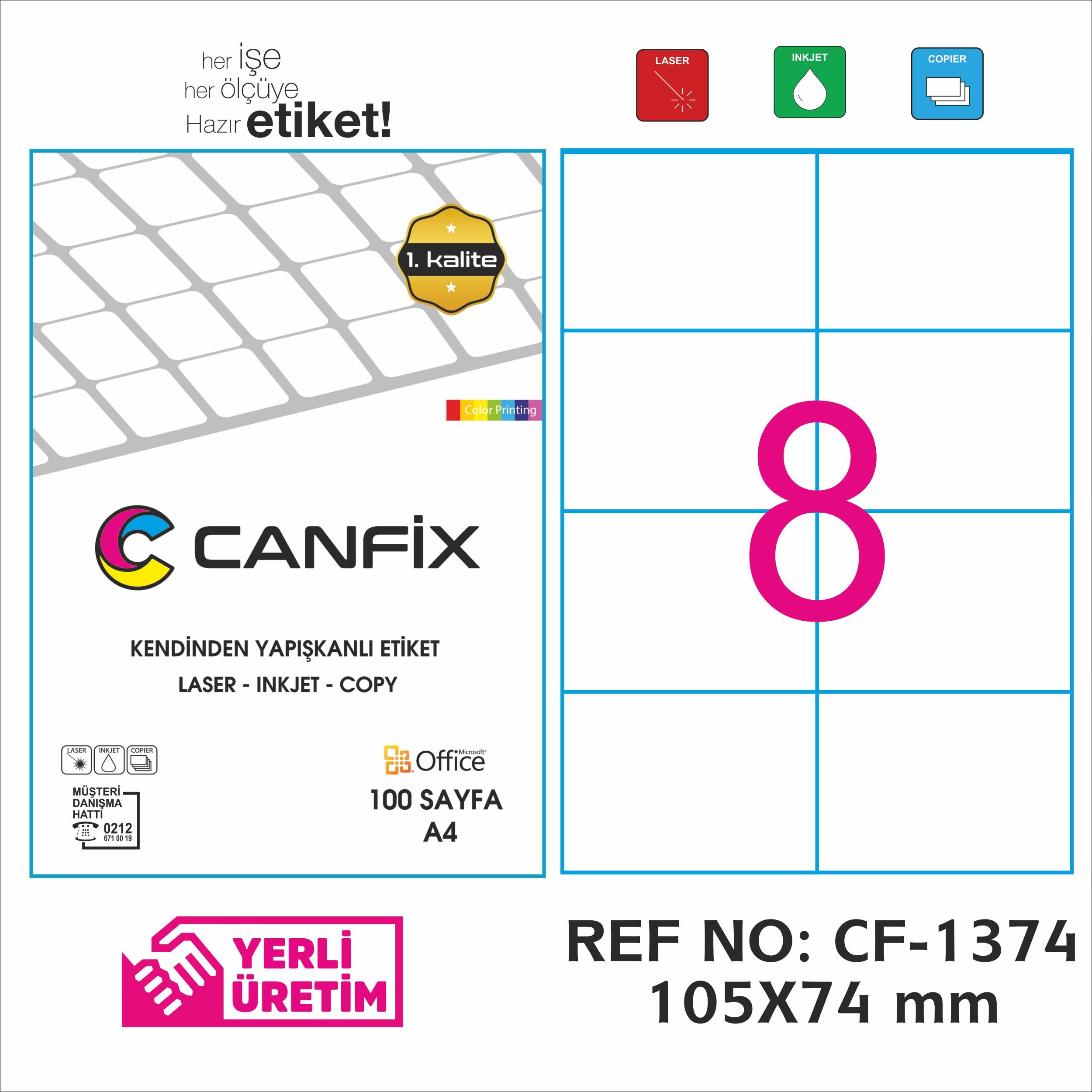 105*74 mm LASER ETİKET / 10 PAKET