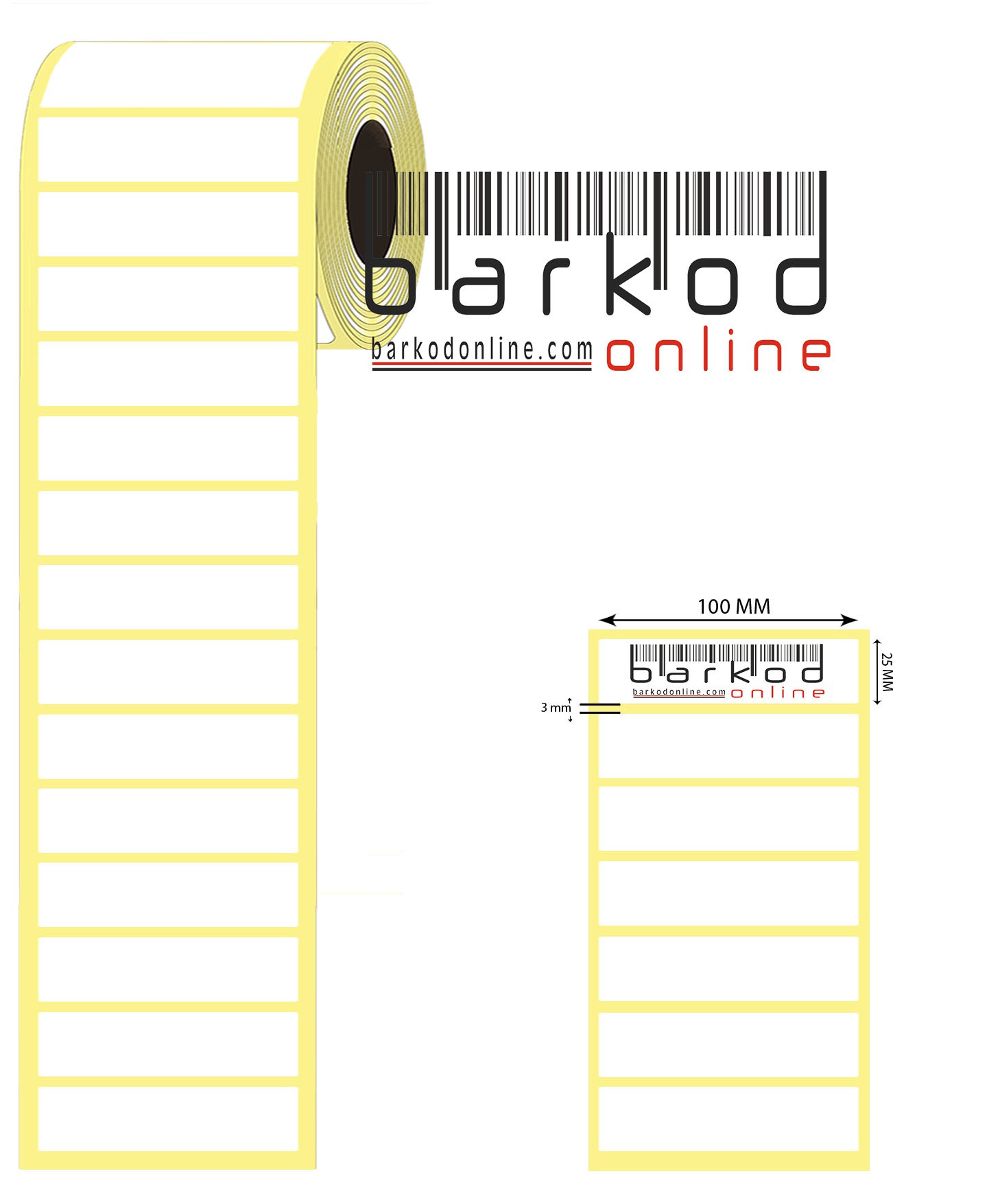 25mm x 100mm Lamine Termal Etiket