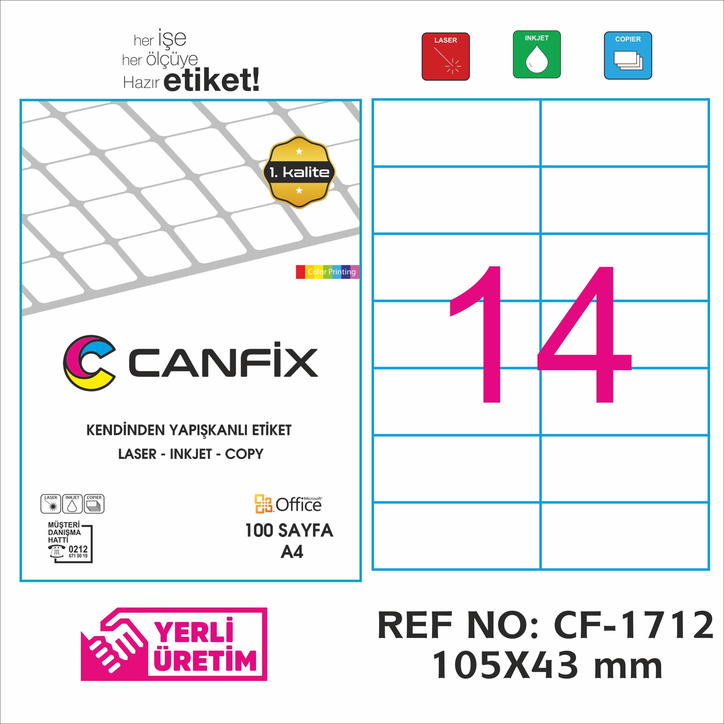 105*43 mm LASER ETİKET / 10 PAKET