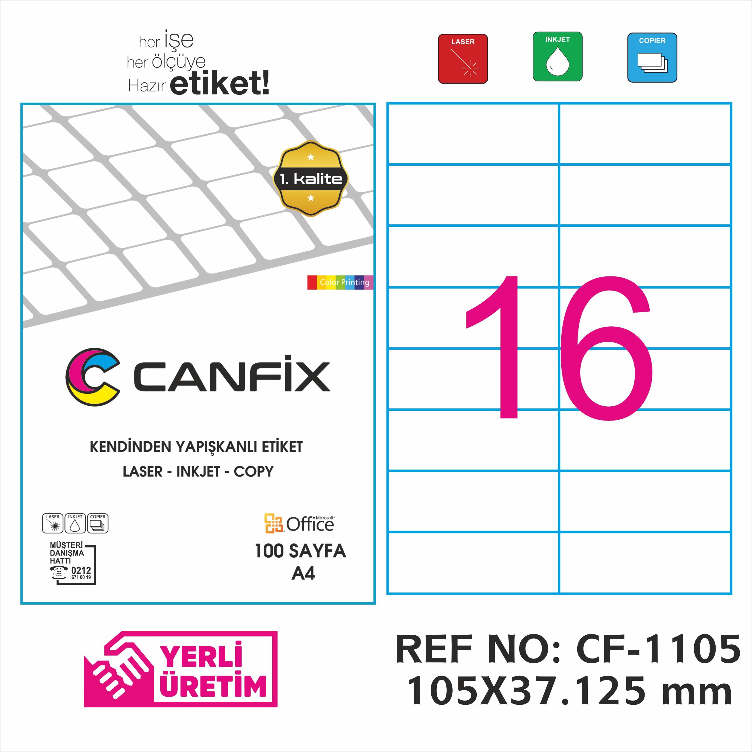 105*37.125 mm LASER ETİKET / 10 PAKET