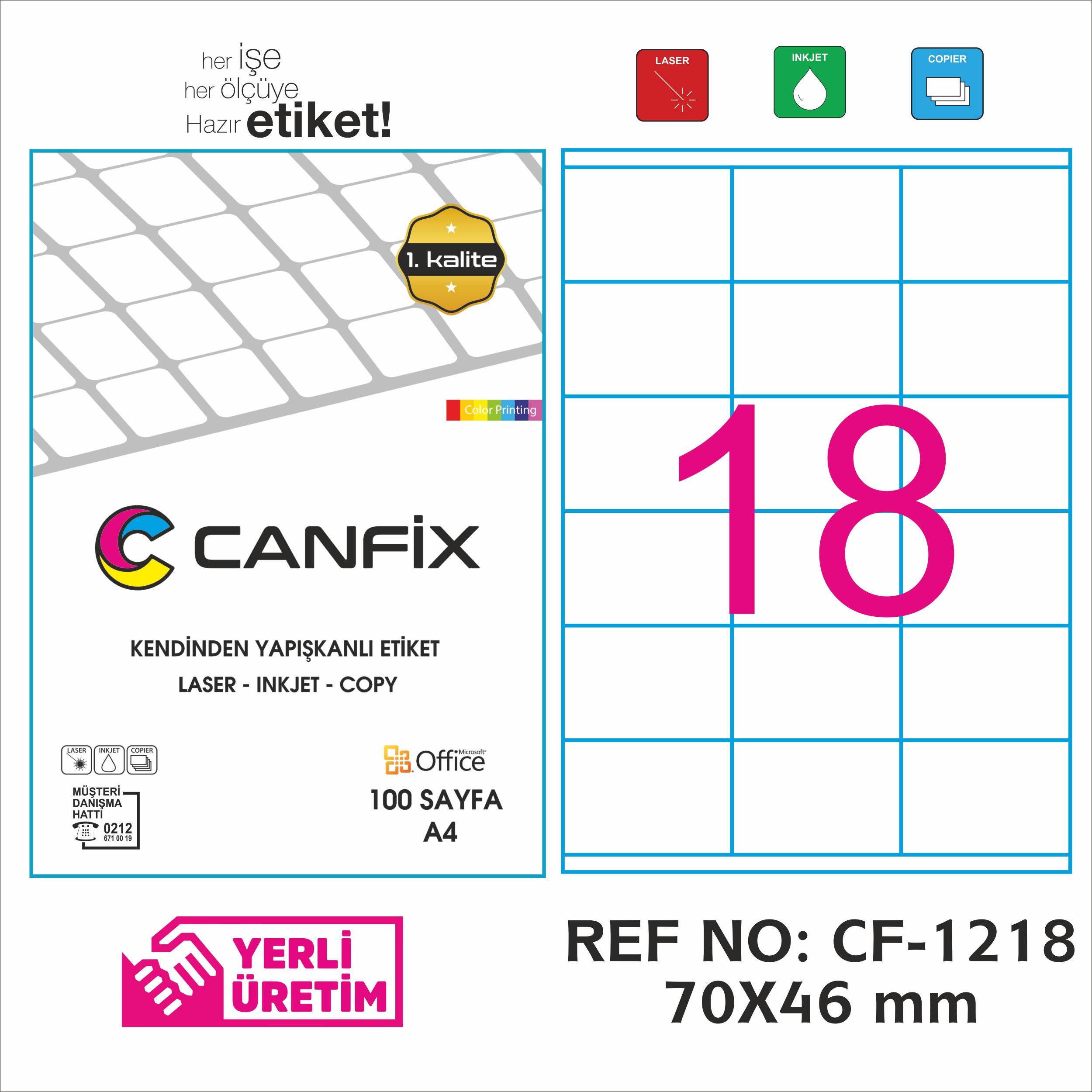 70*46 mm LASER ETİKET / 10 PAKET