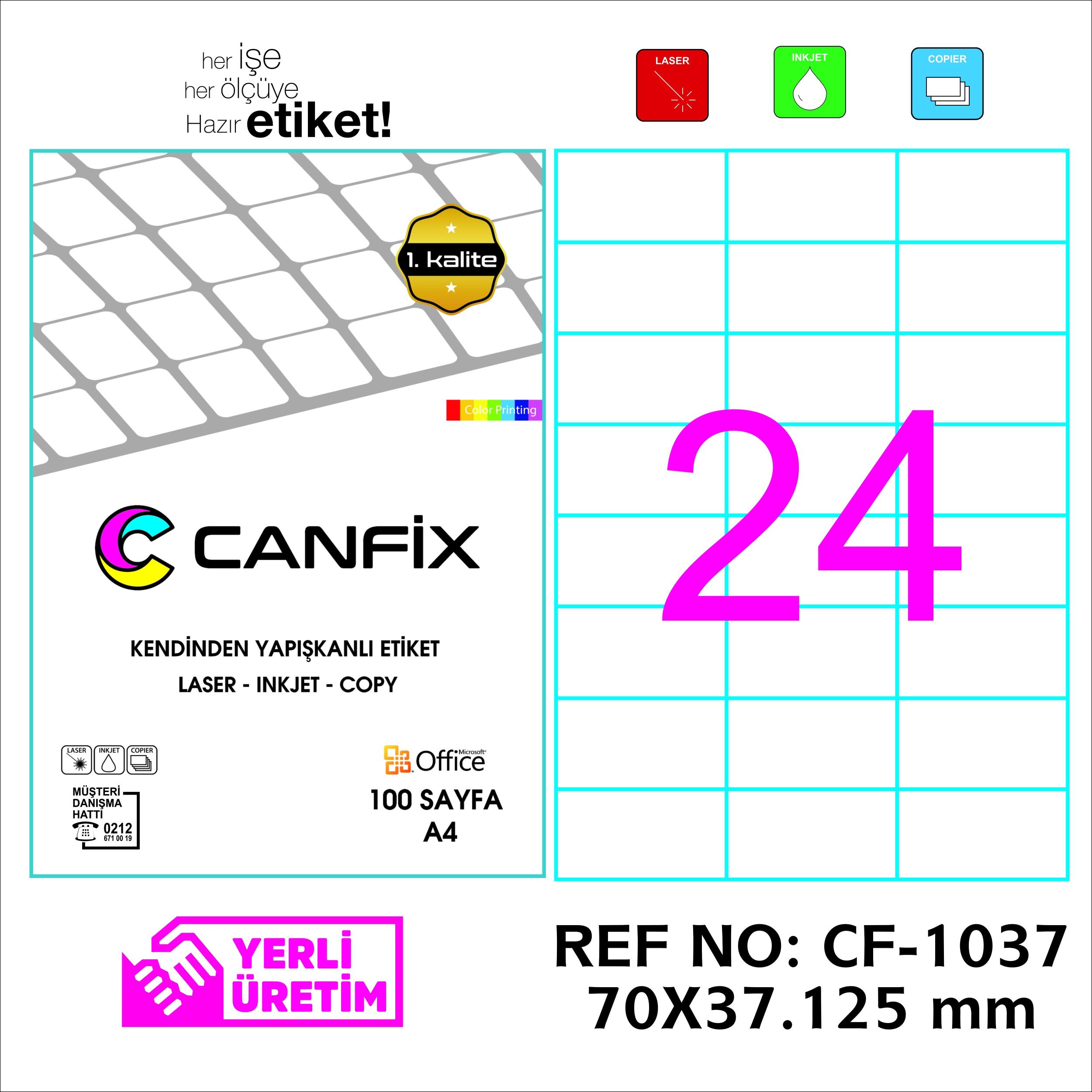 70*37.125 mm LASER ETİKET / 10 PAKET