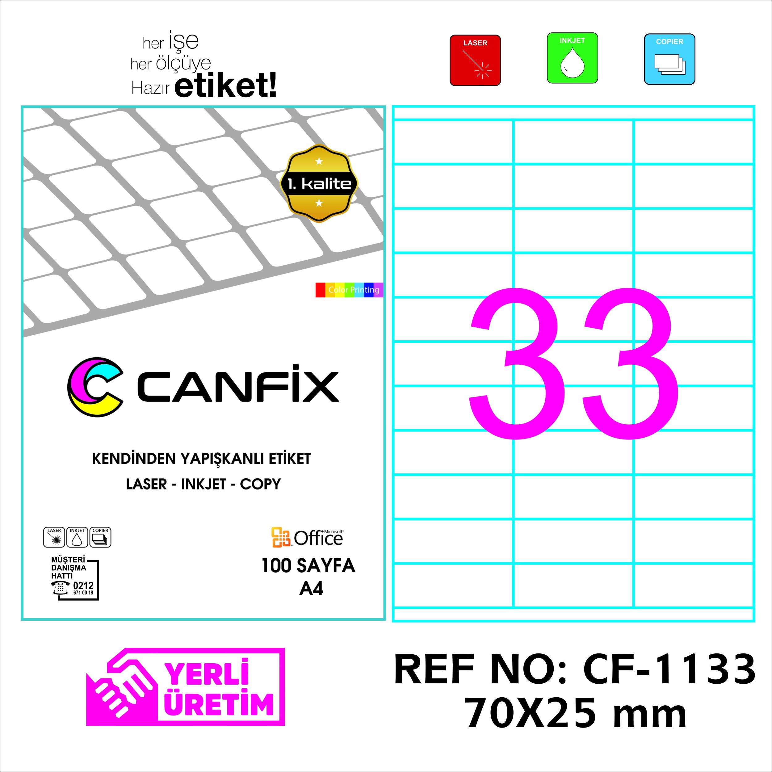 70*25 mm LASER ETİKET / 10 PAKET