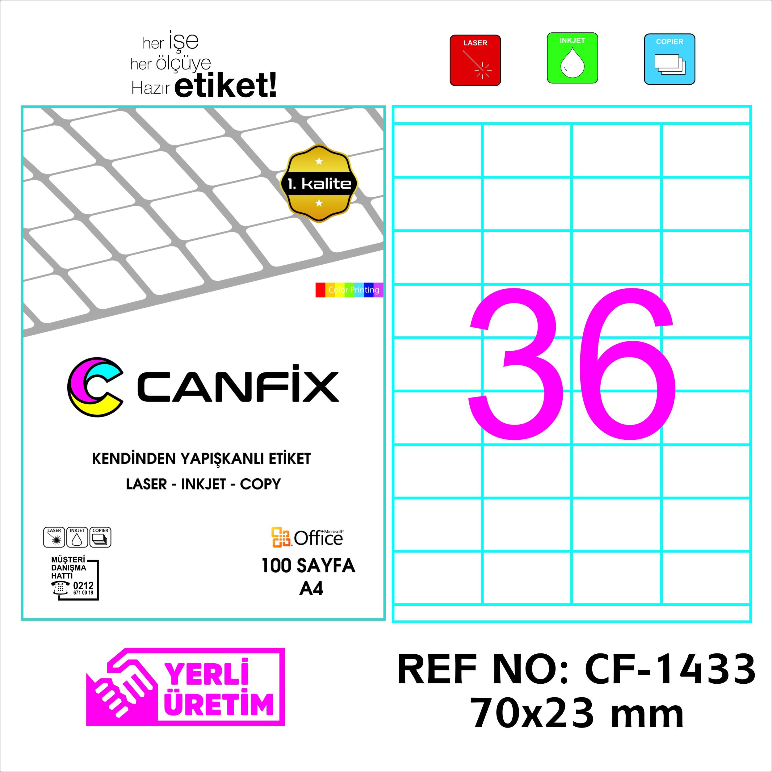 70*23 mm LASER ETİKET / 10 PAKET