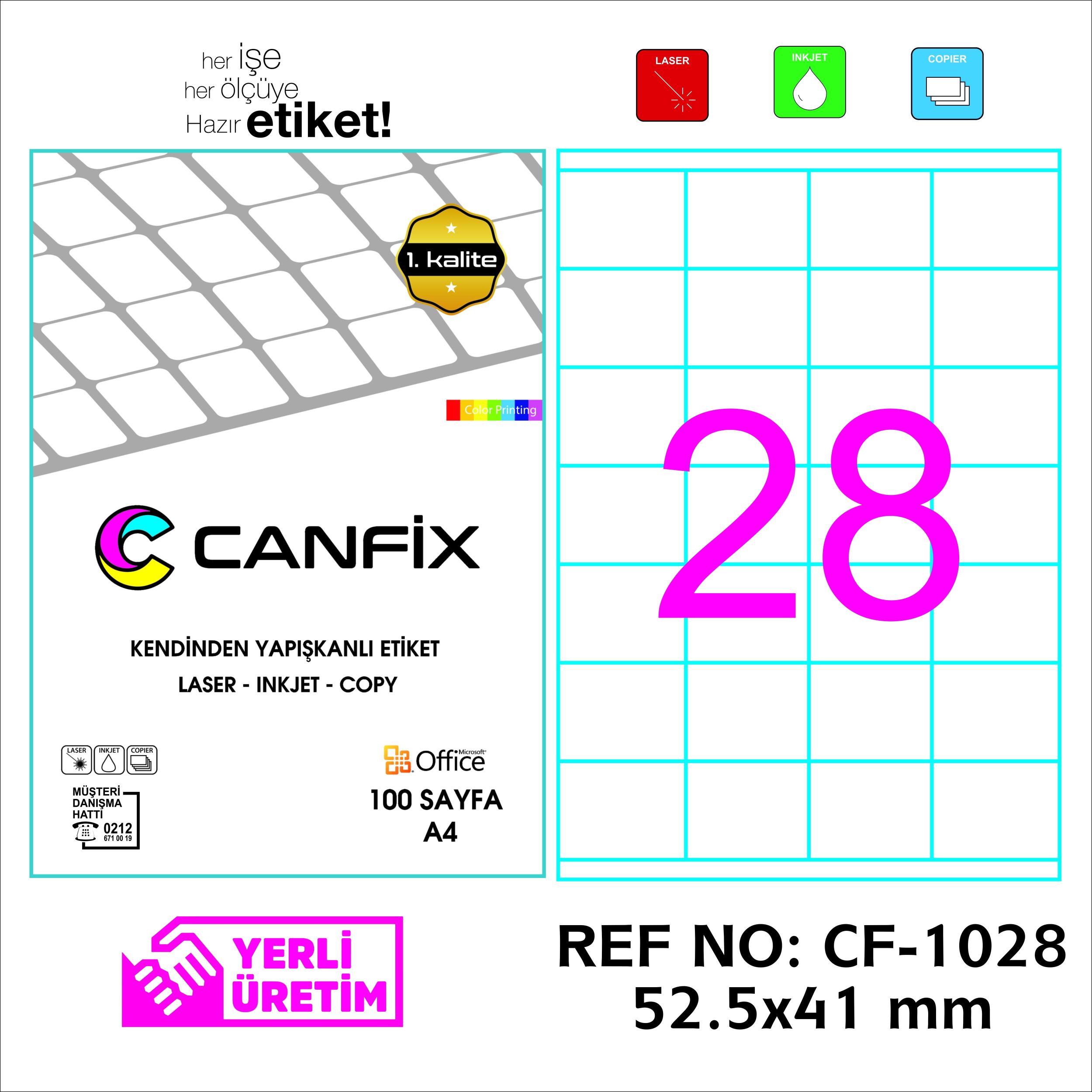52.5*41 mm LASER ETİKET / 10 PAKET