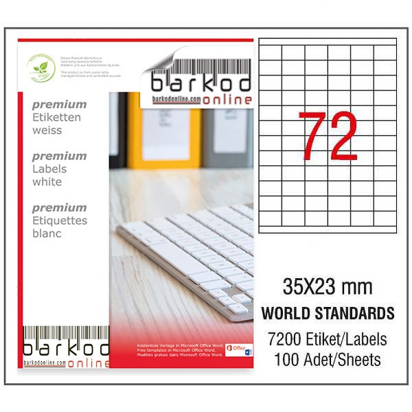 35*23 mm LASER ETİKET / 10 PAKET