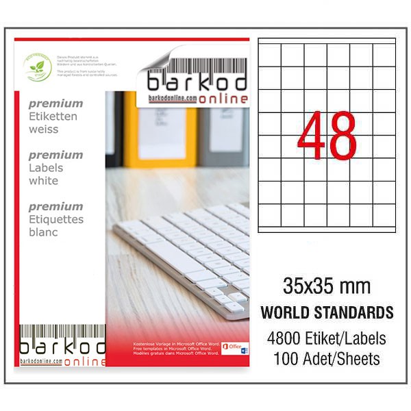 35*35 mm LASER ETİKET / 10 PAKET 