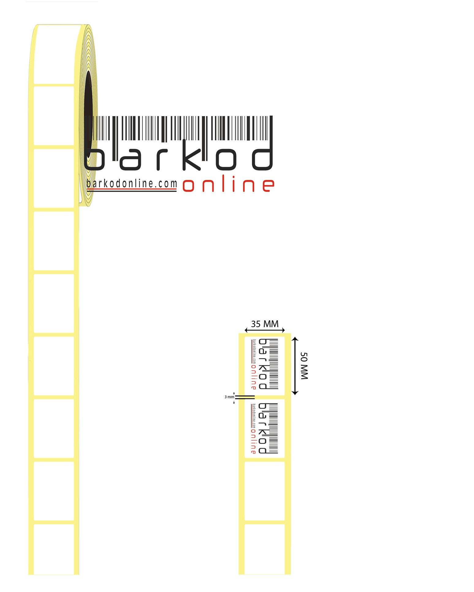 50mm x 35mm Kuşe Etiket