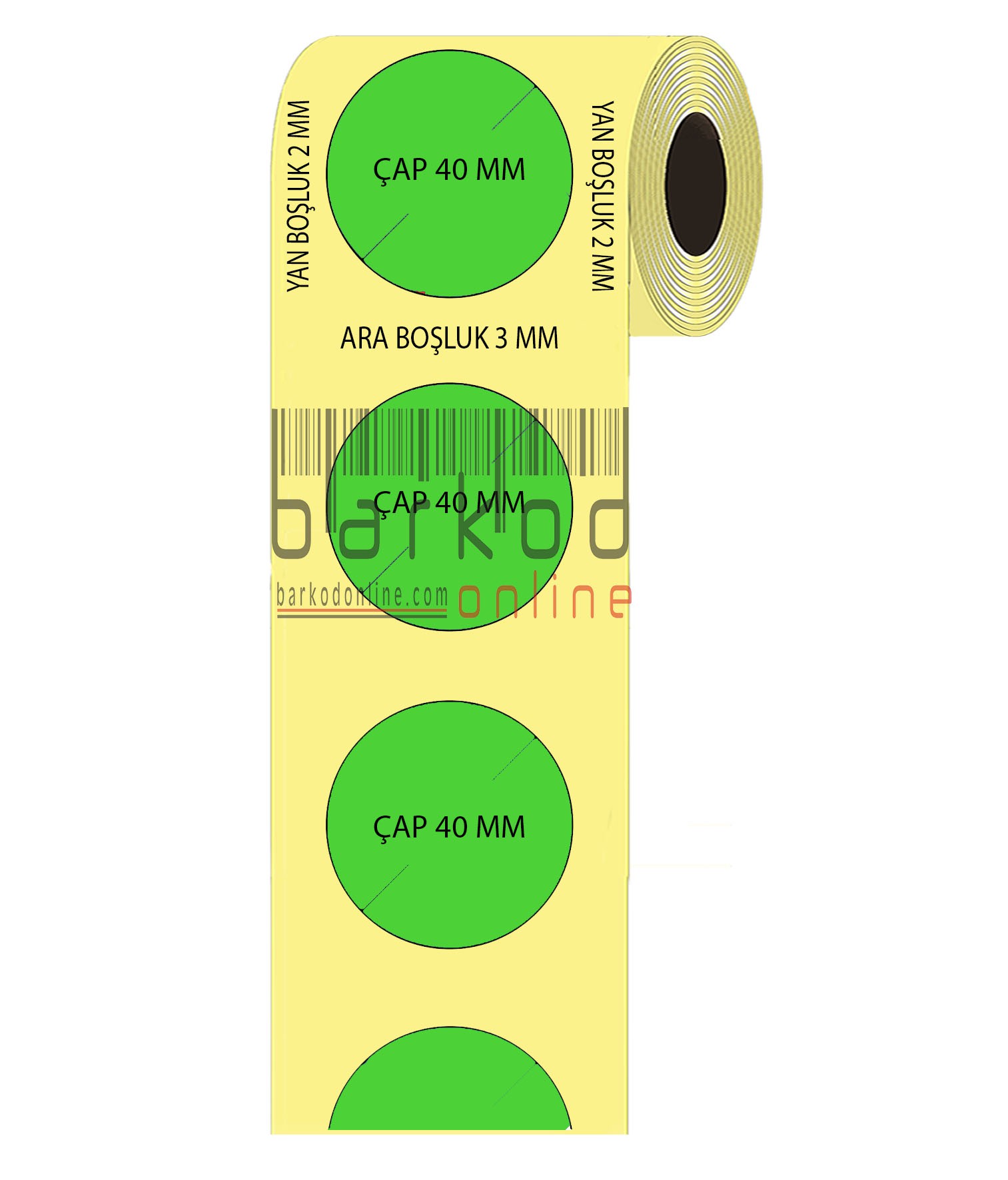 40 ÇAP YEŞİL TERMAL ETİKET
