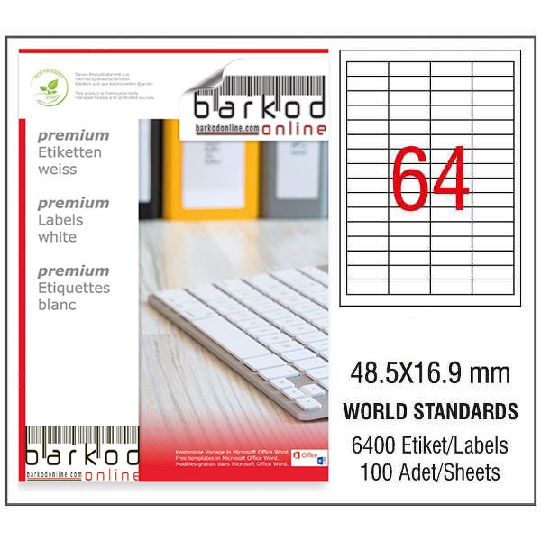 48.5*16.9 mm LASER ETİKET / 10 PAKET