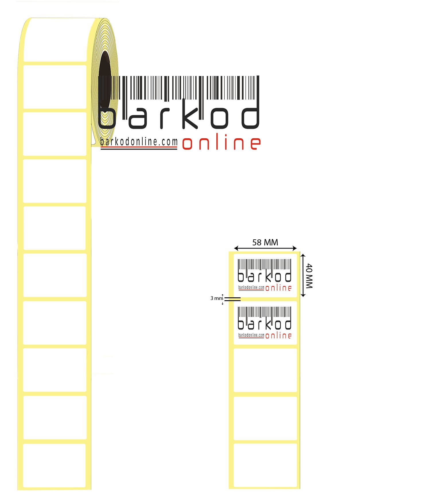 40mm x 58mm Lamine Termal Etiket