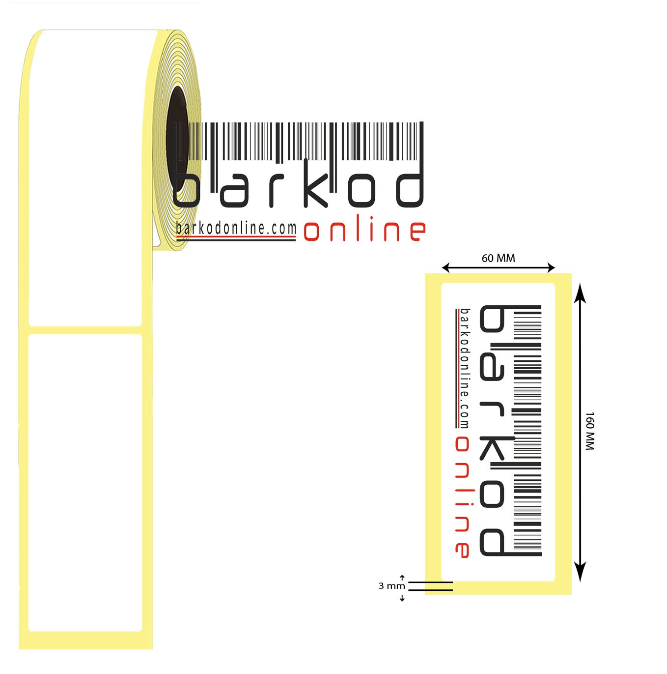 160mm x 60mm Kuşe Etiket