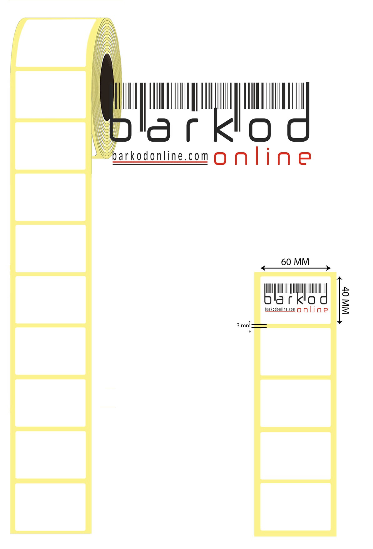 40mm x 60mm 1000 Sarım Lamine Termal Etiket