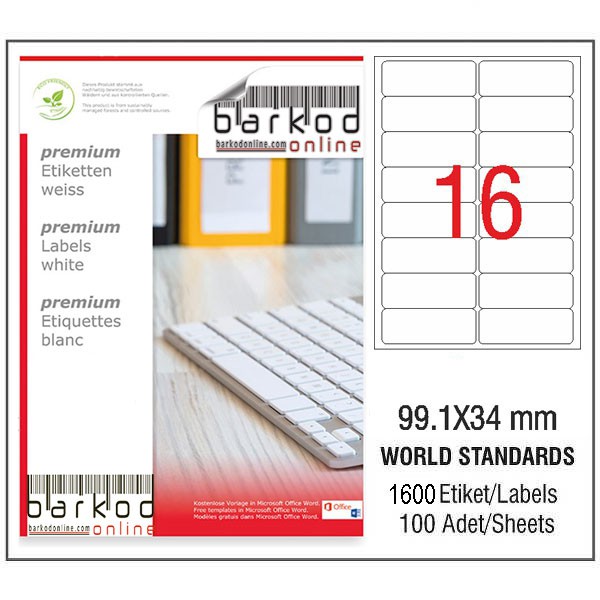 99.1*34 mm LASER ETİKET / 10 PAKET