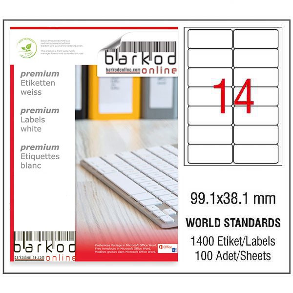 99.1*38.1 mm LASER ETİKET / 10 PAKET