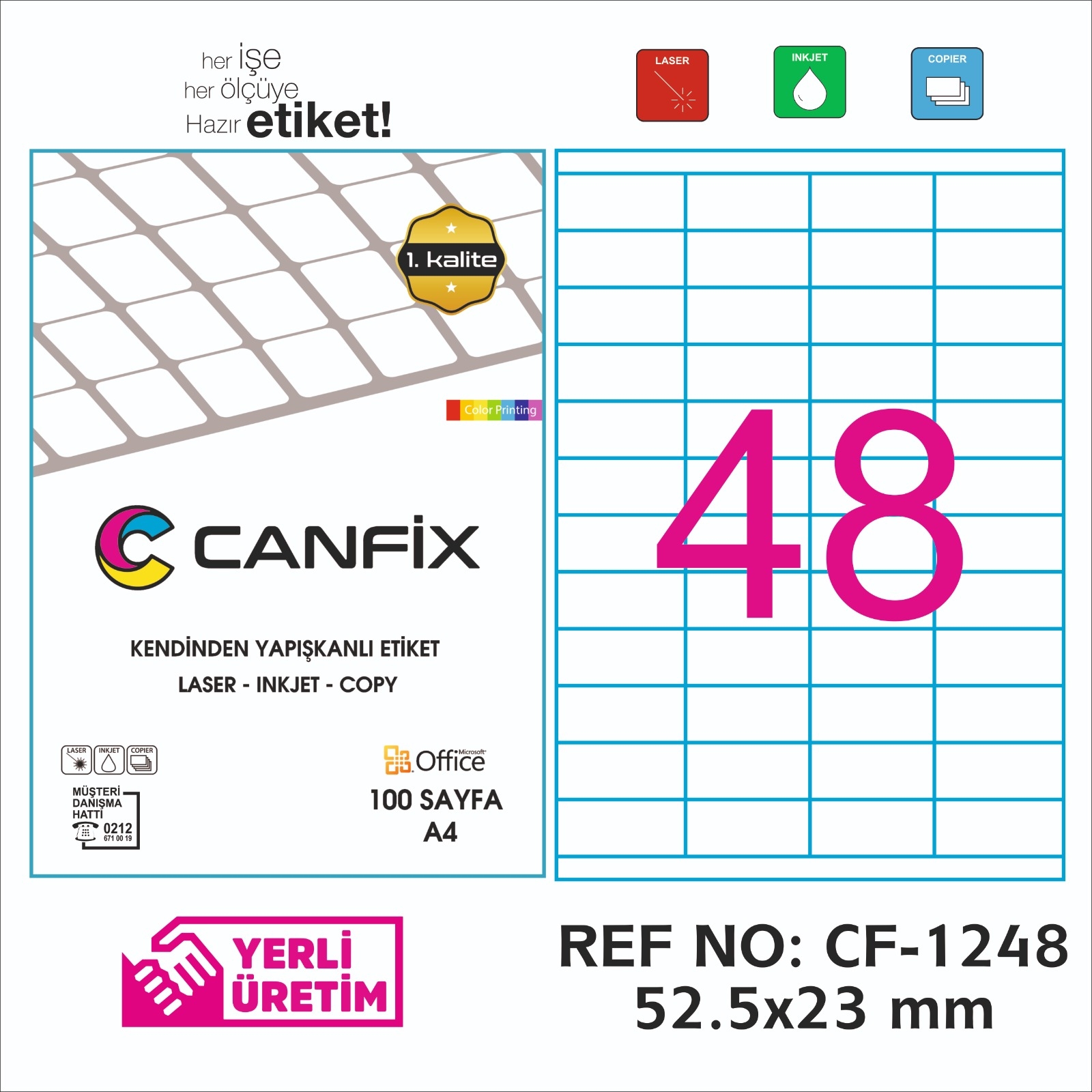 52.5*23 mm LASER ETİKET / 10 PAKET