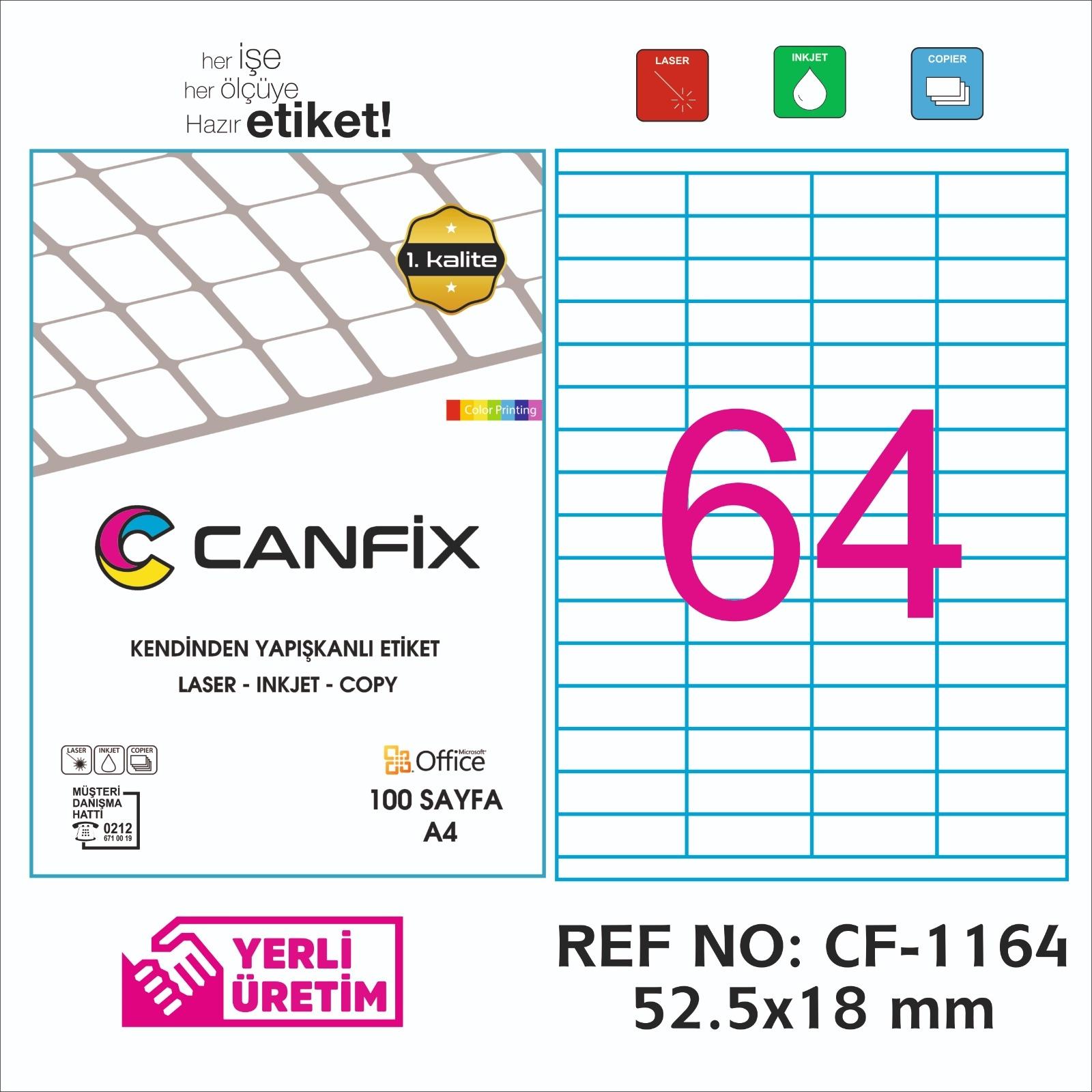 52.5*18 mm LASER ETİKET / 10 PAKET