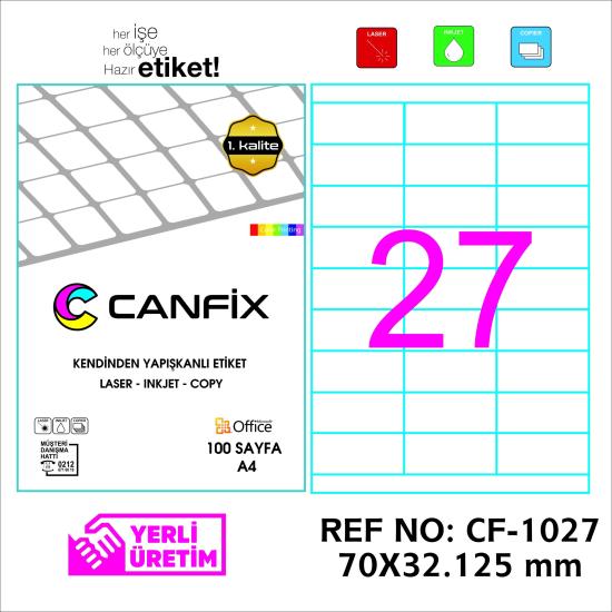 70*32,125 mm LASER ETİKET