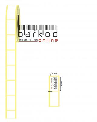 60mm x 35mm Lamine Termal Etiket