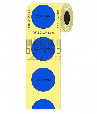 40 ÇAP MAVİ TERMAL ETİKET