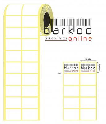 40mm x 58mm 2’li Ara Boşluklu Termal Etiket